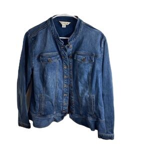 CJ Banks Denim Jacket XL Button Down Coat Women’s Notch Collar